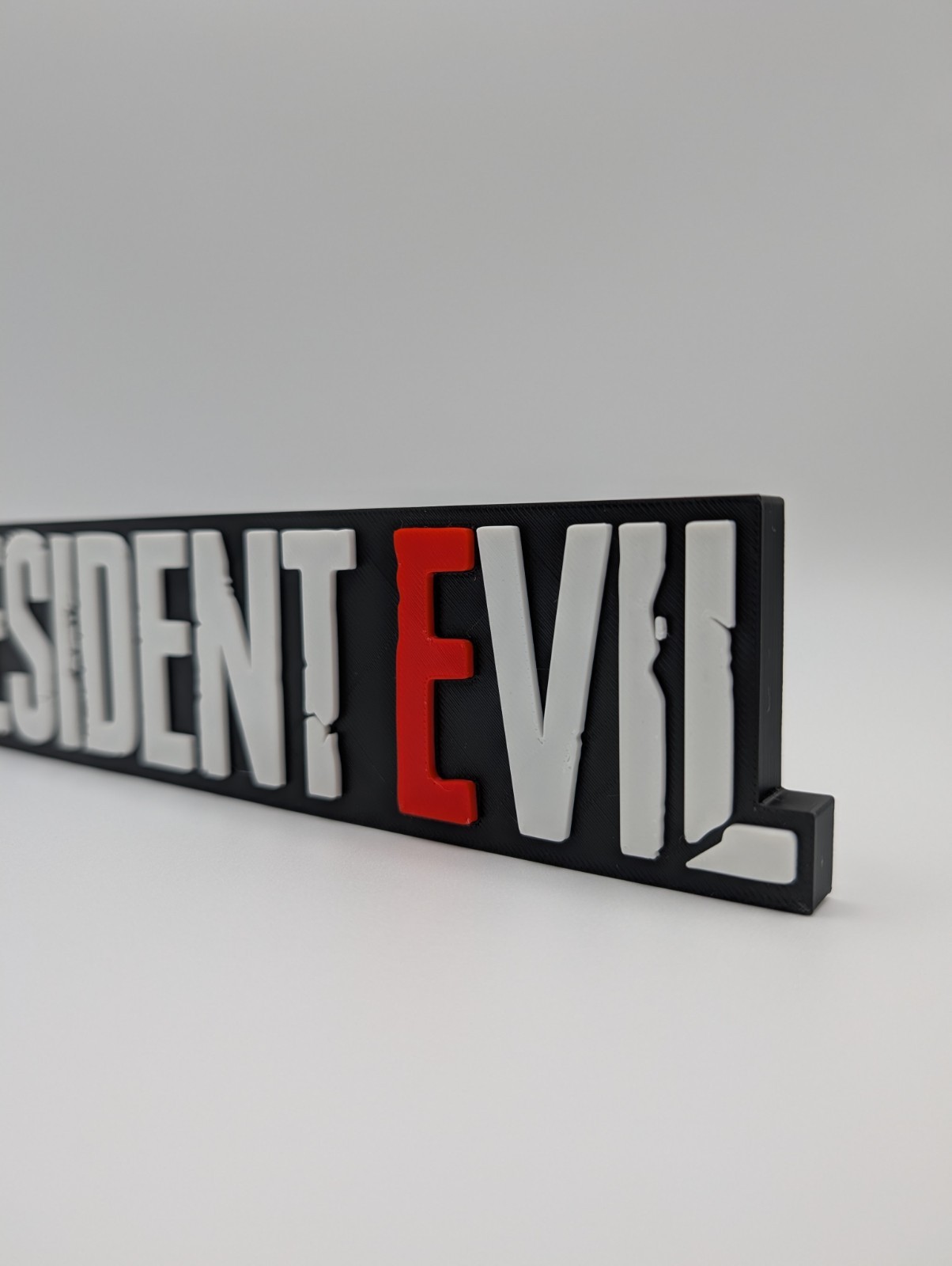 3D Printed Resident Evil Video Game Logo Display Sign For Video Game Collection