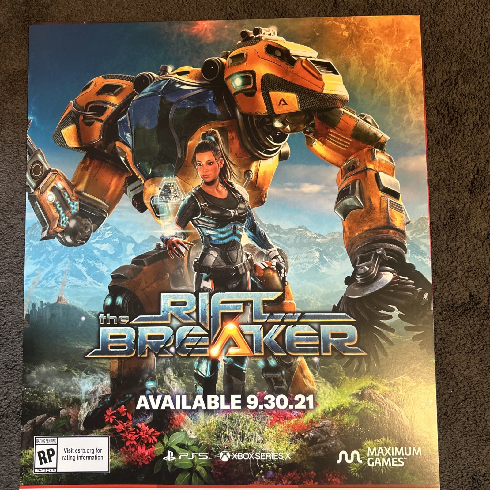 The Rift Breaker GameStop Promo Poster PS5 Xbox Series X 28 x 22