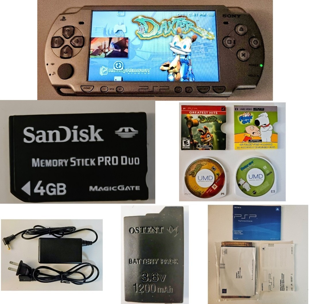 Silver PSP Limited Edition Daxter w Game – Family Guy – New Battery – Complete