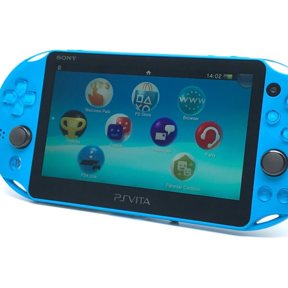 SONY PS Vita PCH-2000 Slim Aqua Blue Wi-Fi LCD w/ Charger “Excellent+”