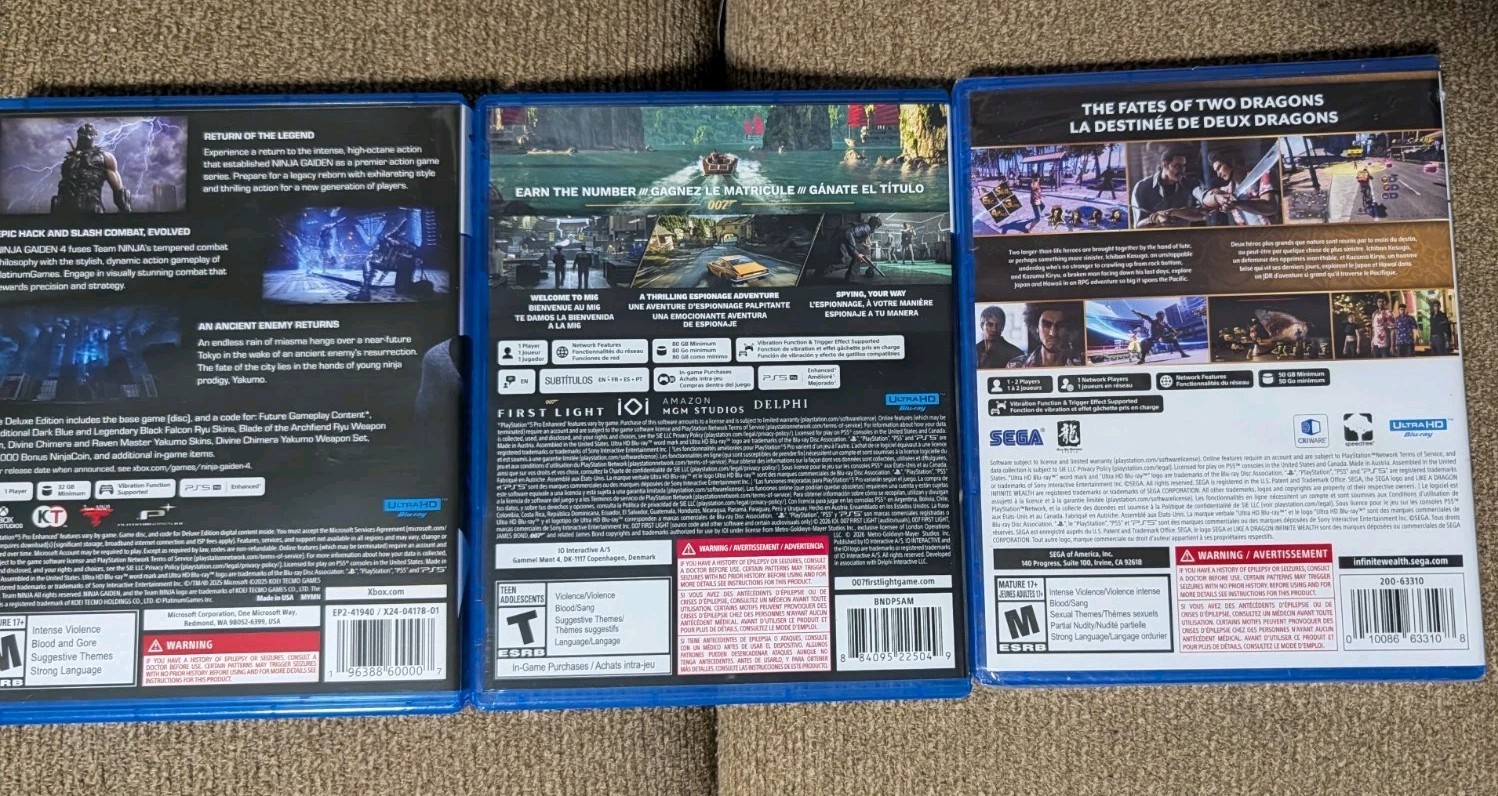 PS5 Lot 007 First Light Like A Dragon Ninja Gaiden