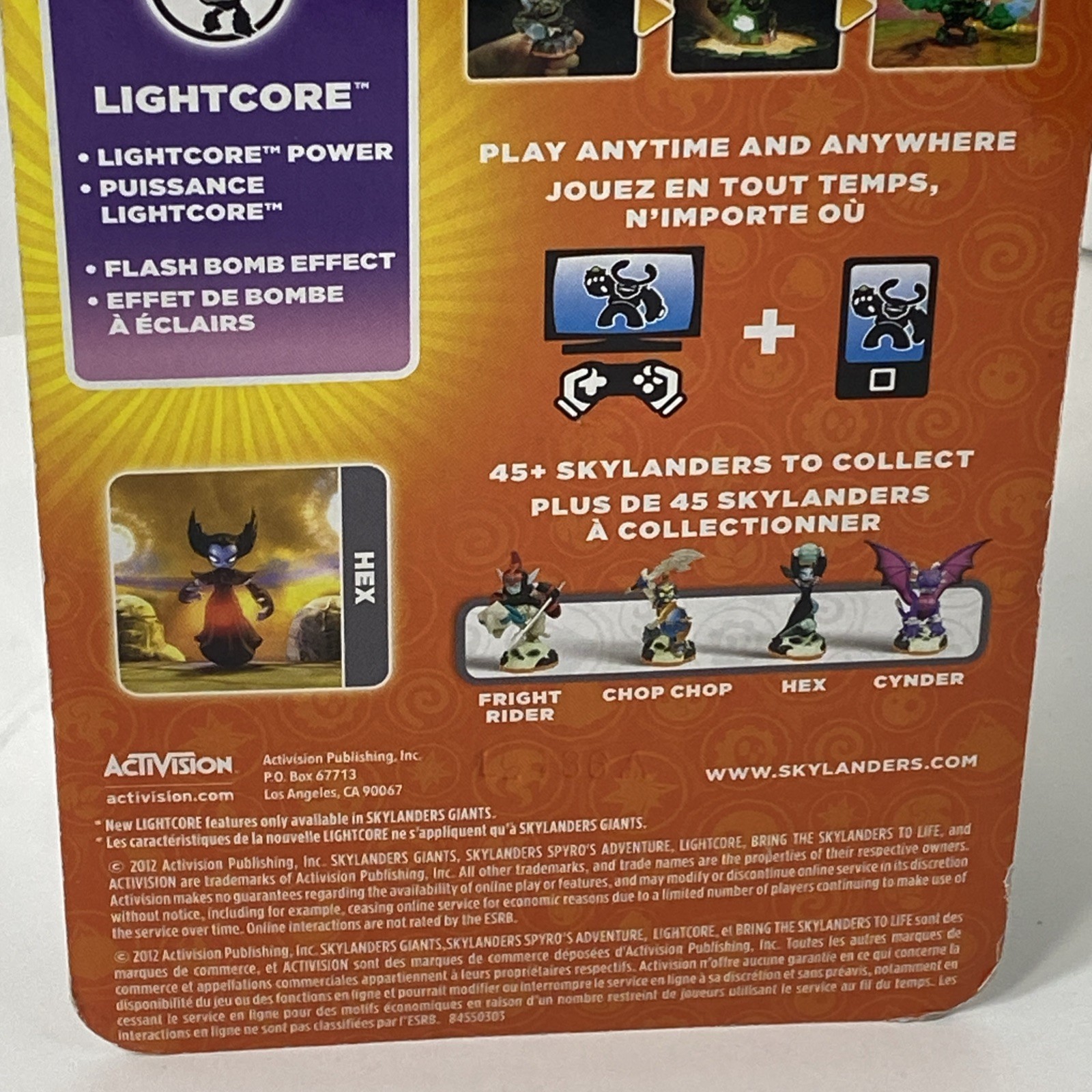 Skylanders Giants LIGHTCORE HEX – New in Sealed Box – Activision – lights Up