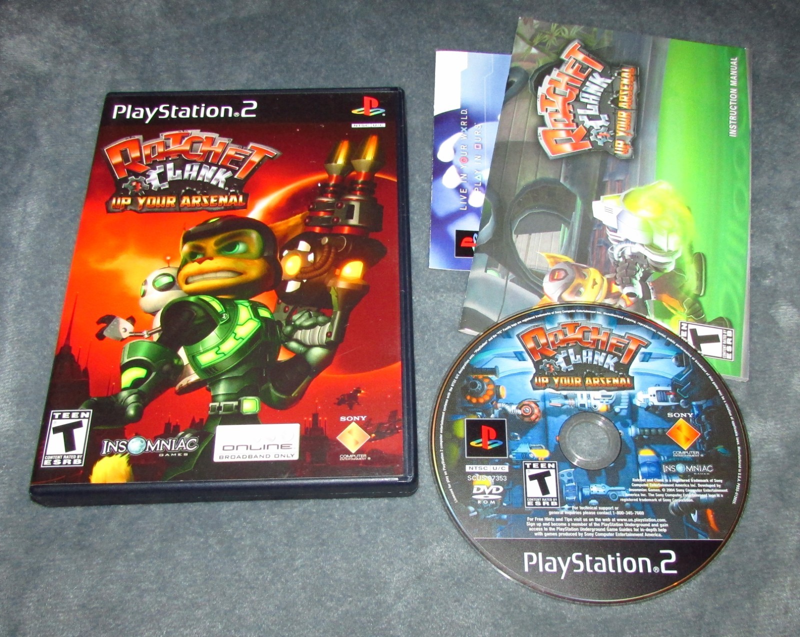 Ratchet & Clank: Up Your Arsenal for Playstation 2 Complete / Fast Shipping!