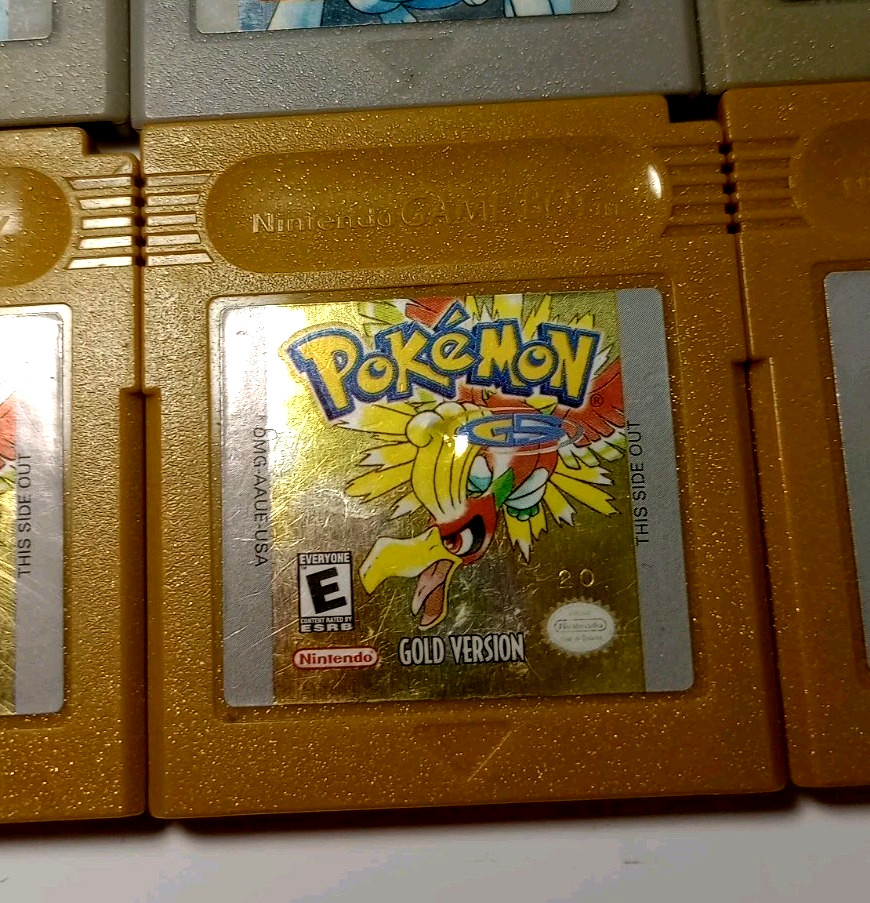 Pokemon Gold + Silver Lot Of 9 Gameboy Color Lot Authentic Dry Batteries Tested