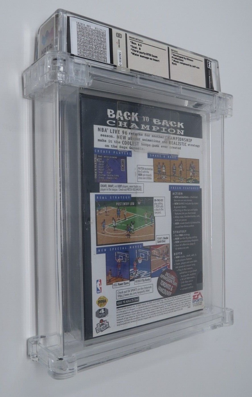 NBA Live ’96 Basketball Sega Genesis Factory Sealed Video Game Wata Graded 8.5