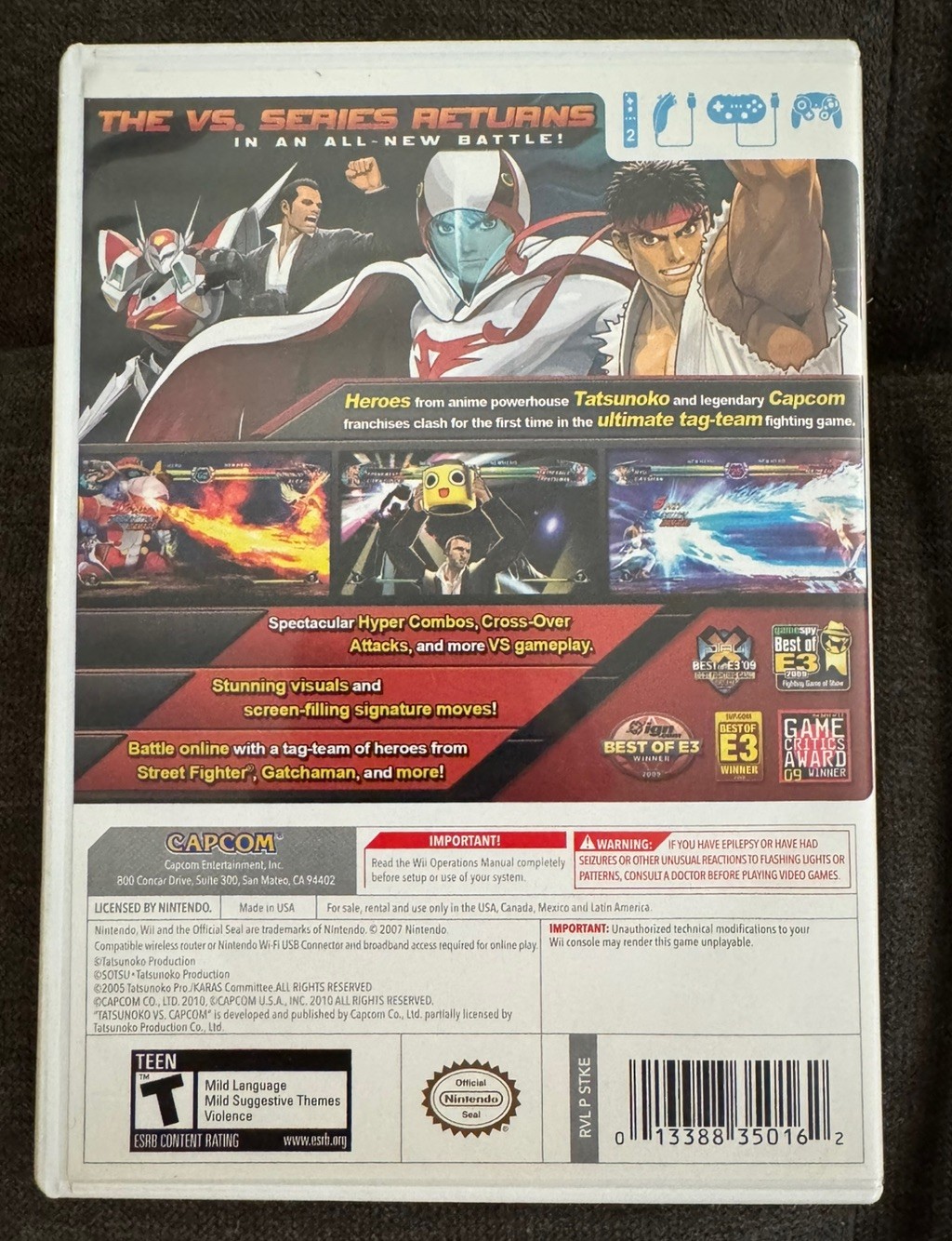 Nintendo Wii Tatsunoko vs Capcom Ultimate All Stars CIB Complete Original Works