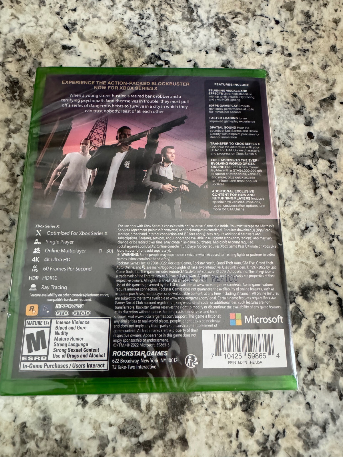 Grand Theft Auto V Xbox One X Brand New Factory Sealed GTA 5
