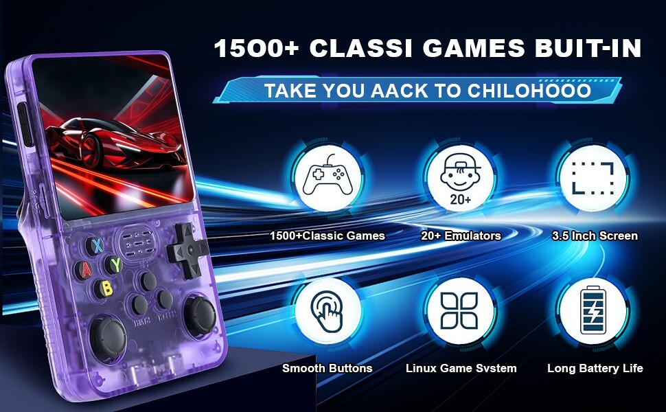 Game master r36S handheld game console with 15,000 games linux ark system 3.5″hd