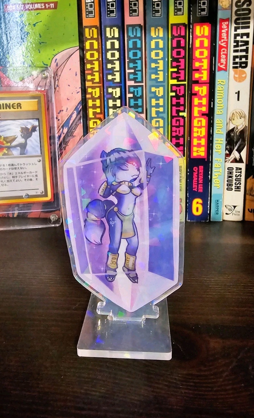Krystal Starfox Adventures HOLOGRAPHIC Standee Crystal 4 Inch Decor Art