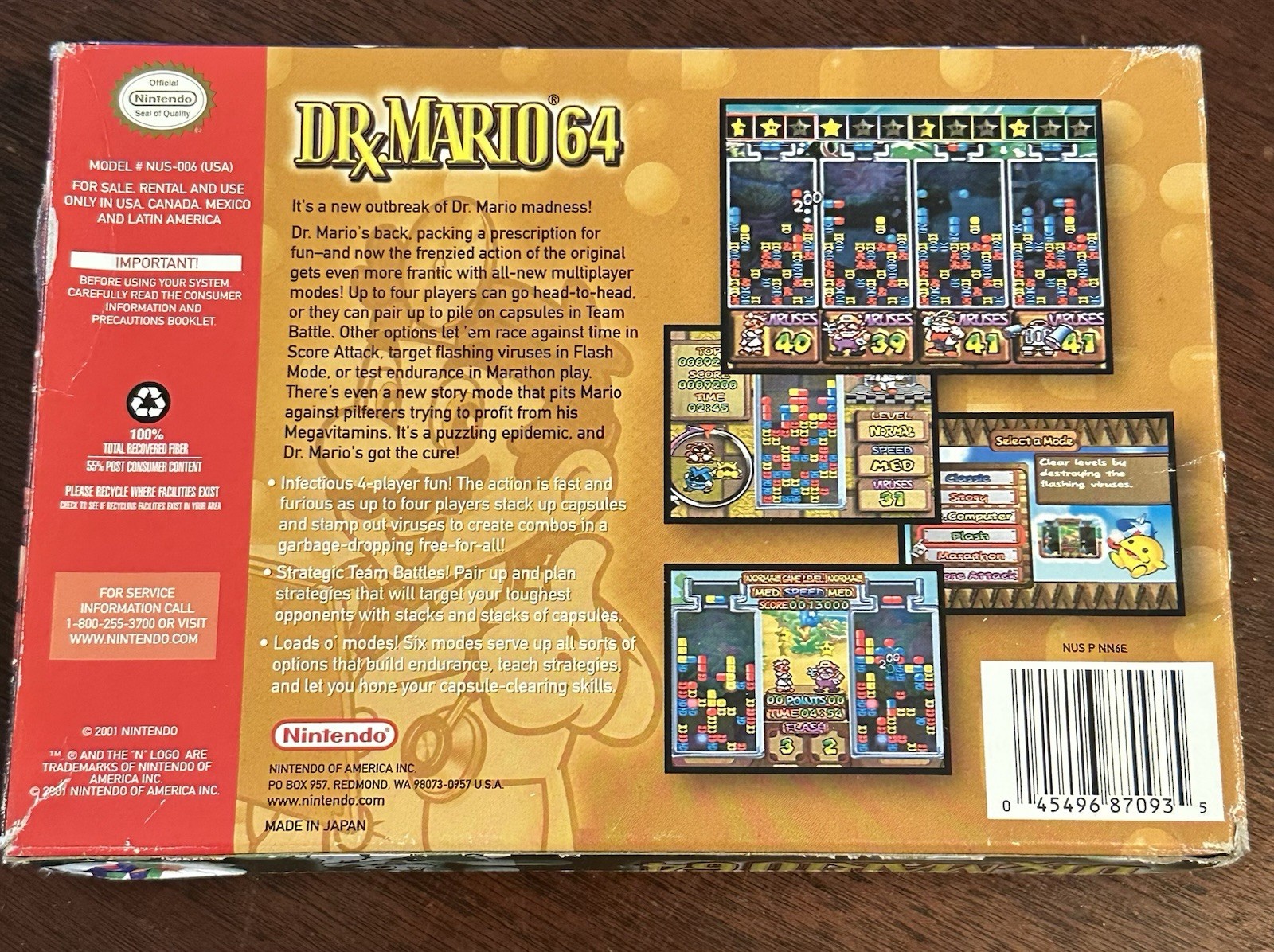 Dr. Mario – Nintendo 64 N64 CIB Authentic Tested
