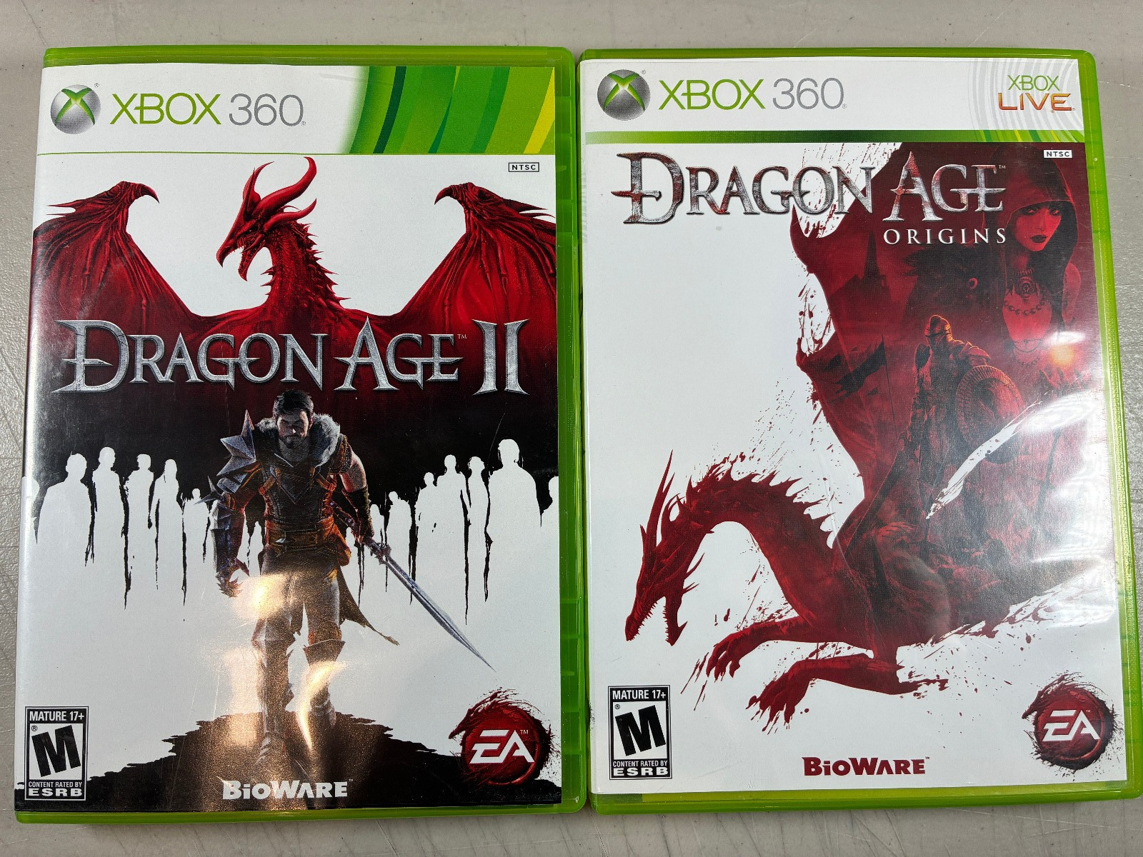 CIB Xbox 360 Lot Dragon Age 2 / Origins Complete w/ Manuals Rated M Bioware