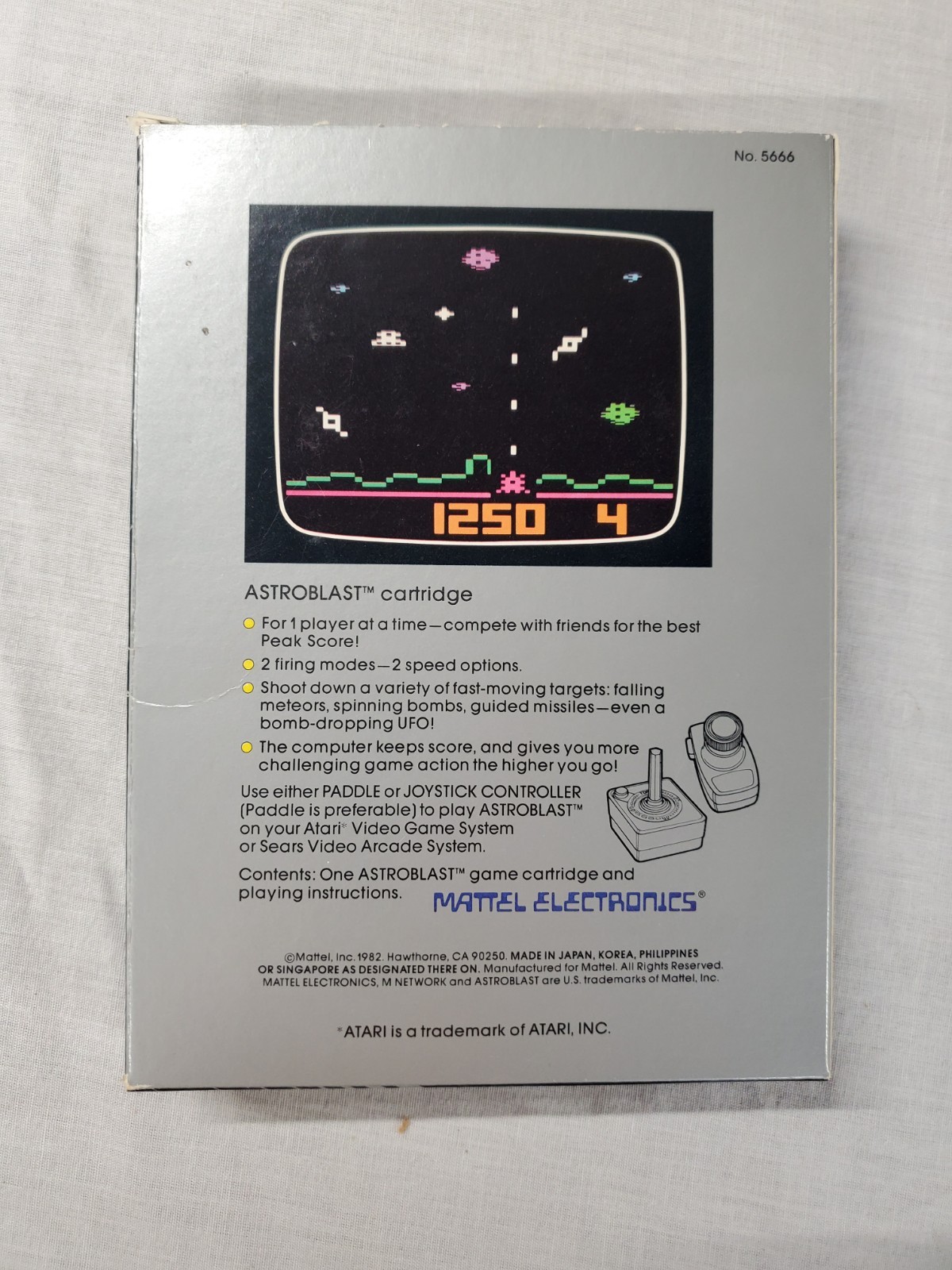 Astroblast (Atari 2600, Mattel) Complete In Box CIB Tested (A029)
