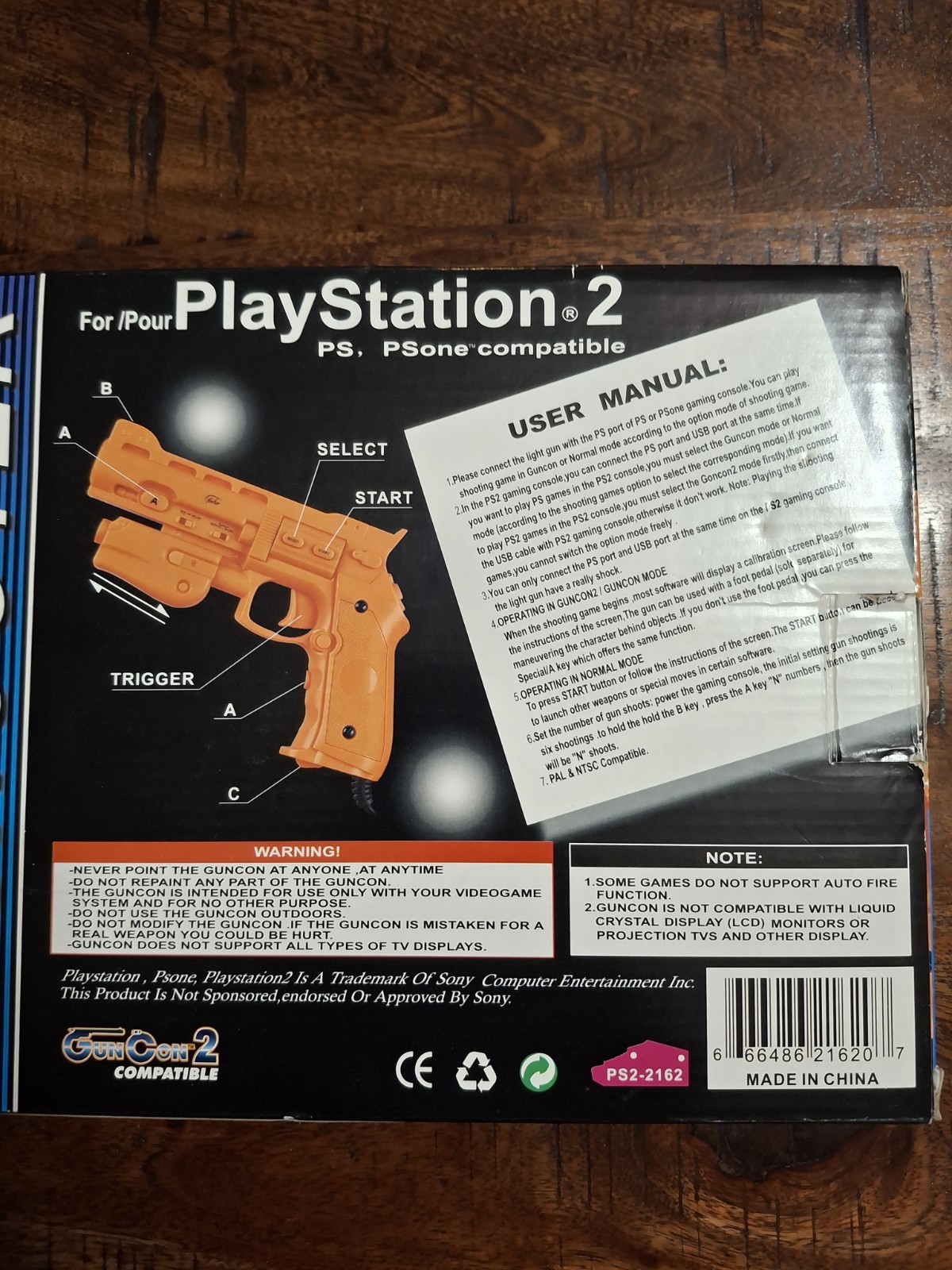 NAMCO Guncon 2 NPC-106 G/C System Product Light Gun Orange Sony Playstation 2