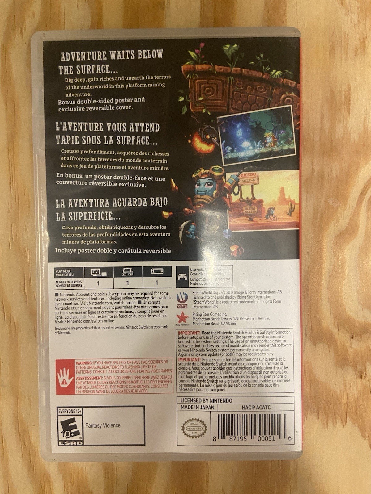 Steamworld Dig 2-Switch-TESTED & WORKING w/ Bonus “Rusty” Poster