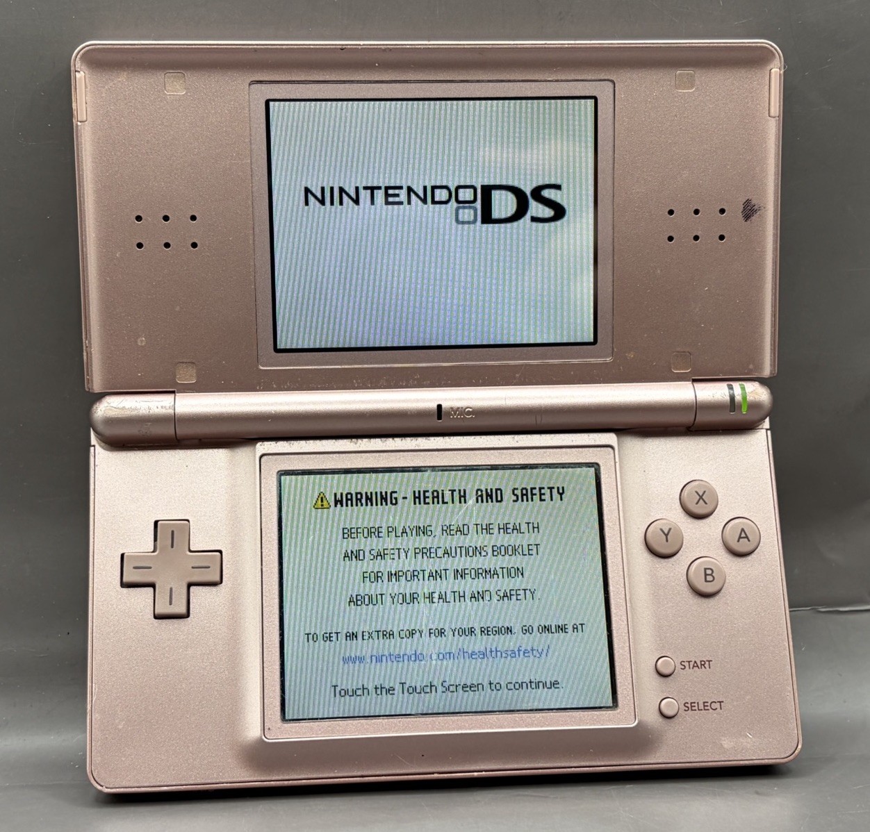 Nintendo DS Lite Metallic Rose Pink Handheld Video Game Console Only With Stylus