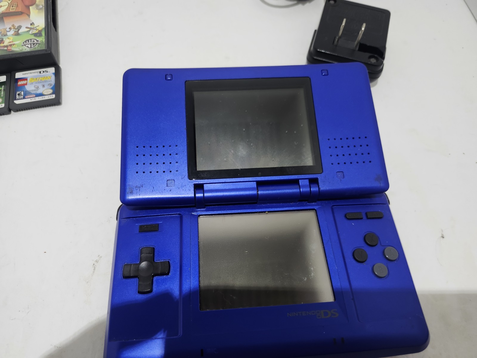 Original Nintendo DS Electric Blue Handheld System Tested Working With Games