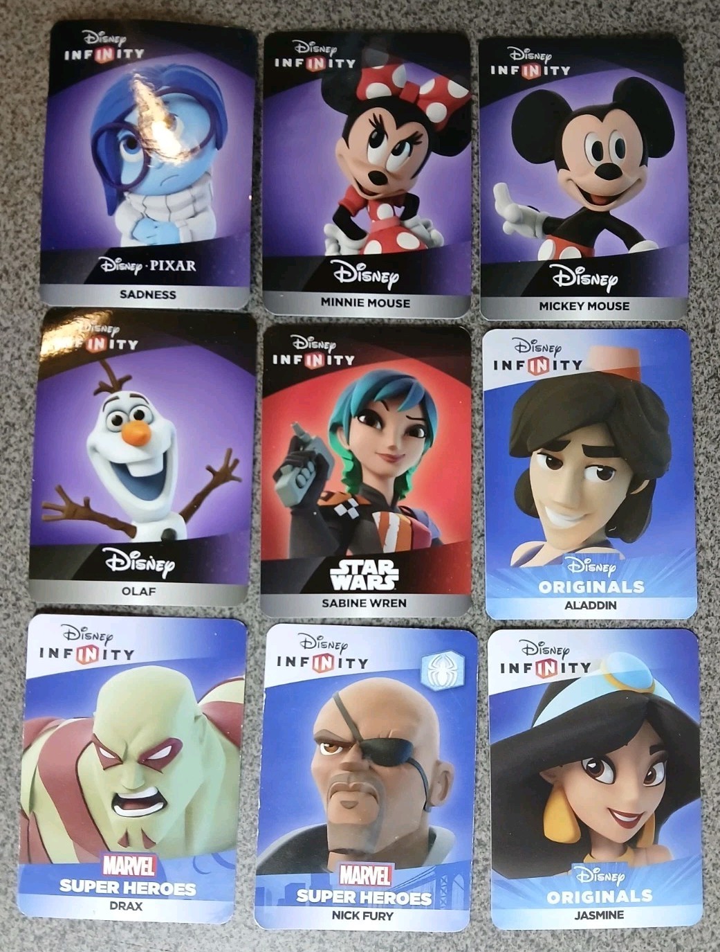 Disney Infinity Power Disc Lot 59 Mixed 1.0 2.0 3.0 + 9 Cards 7 Inserts Disney