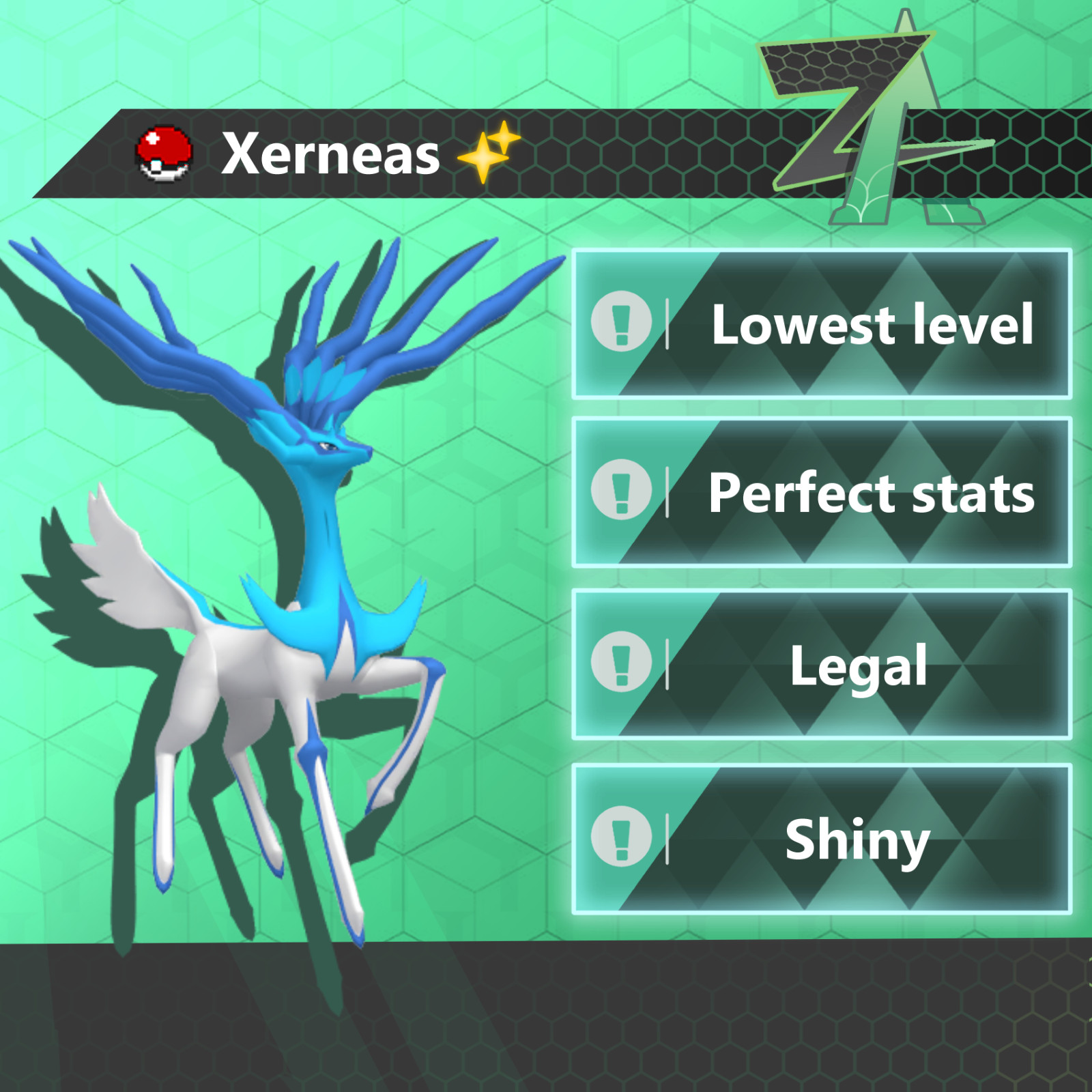 SHINY Xerneas 6 IV for Pokemon Legends ZA