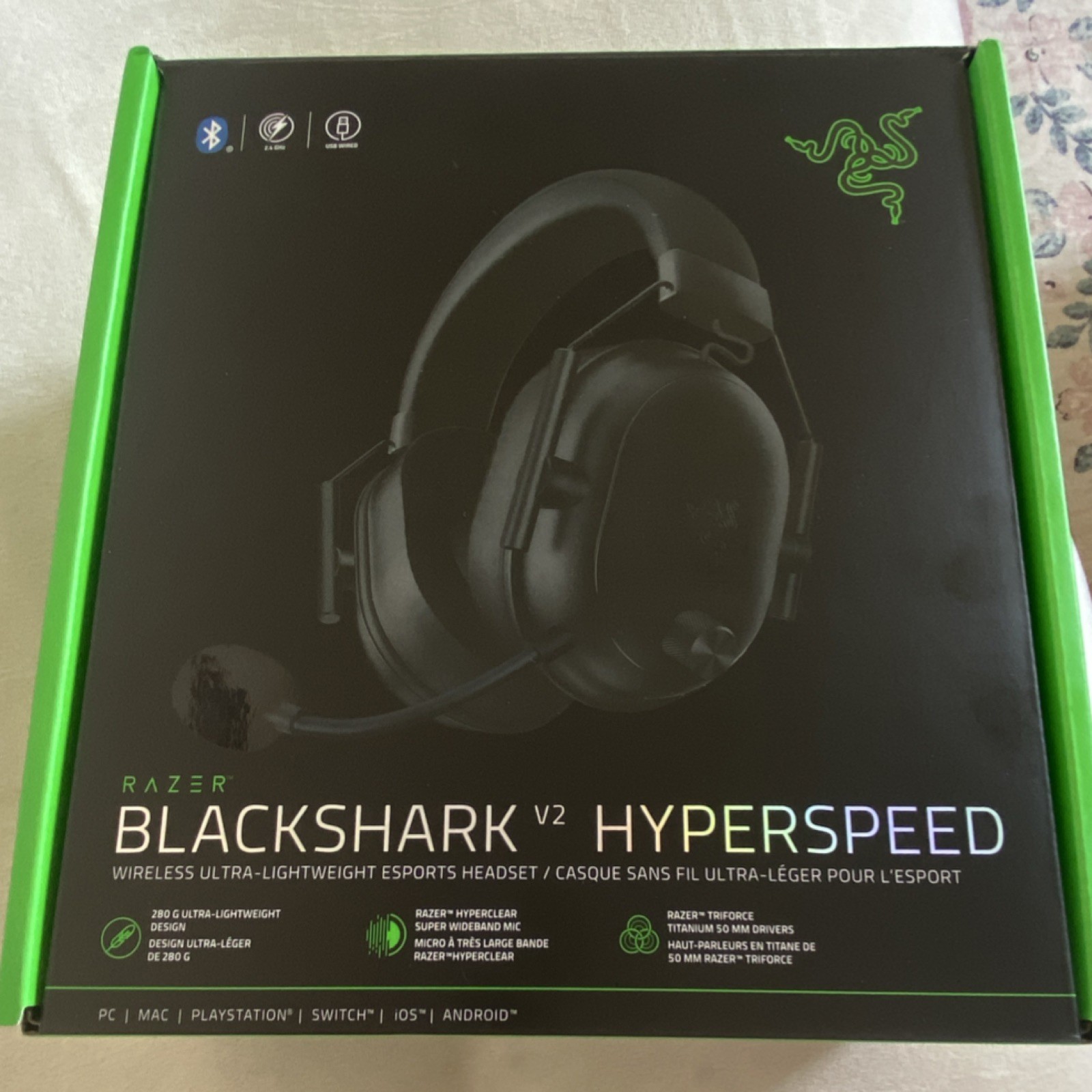 Razer Blackshark V2 Hyperspeed Wireless Headset, Surround Sound, Noise Isolation