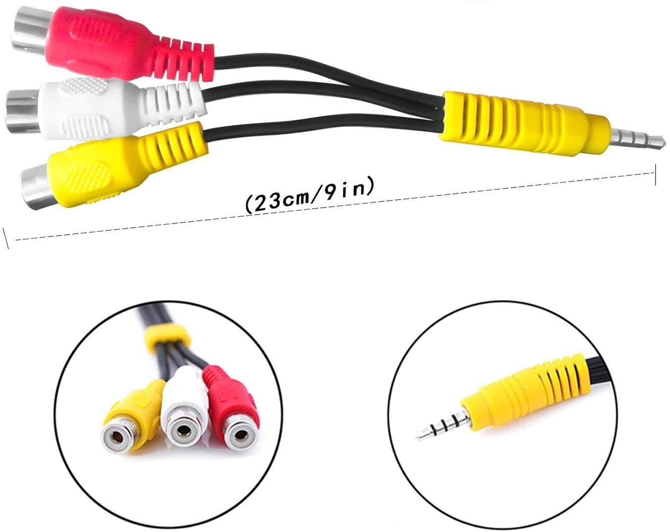 TCL TV 3 RCA to AV Input Adapter – 23CM High-Speed Cable for Seamless Connection