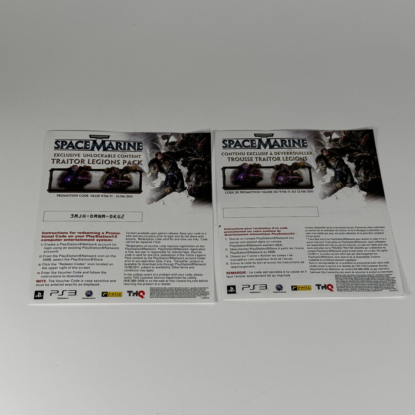PS3 Warhammer 40,000: Space Marine CIB OOP Sony PlayStation 3 Manual and Inserts