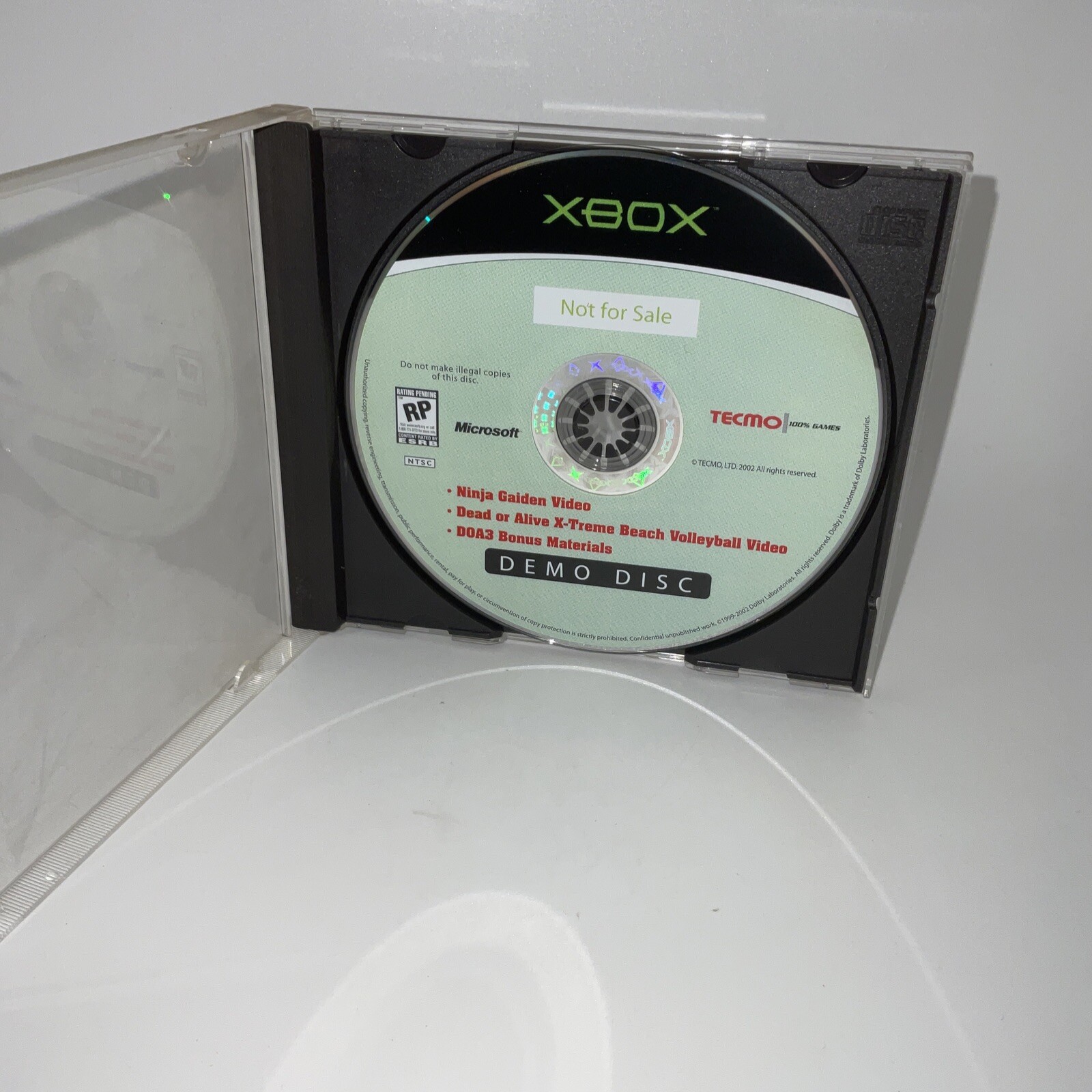 Original XBOX Kiosk Demo Disc Not For Resale Ninja Gaiden Dead or Alive Promo