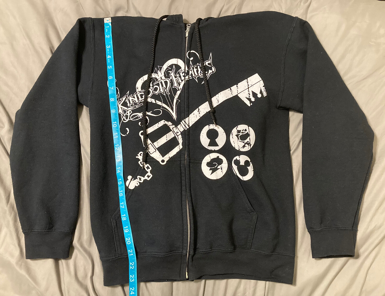 Kingdom Hearts Black and White Full Zipper Hoodie Jacket Mad Engine READ