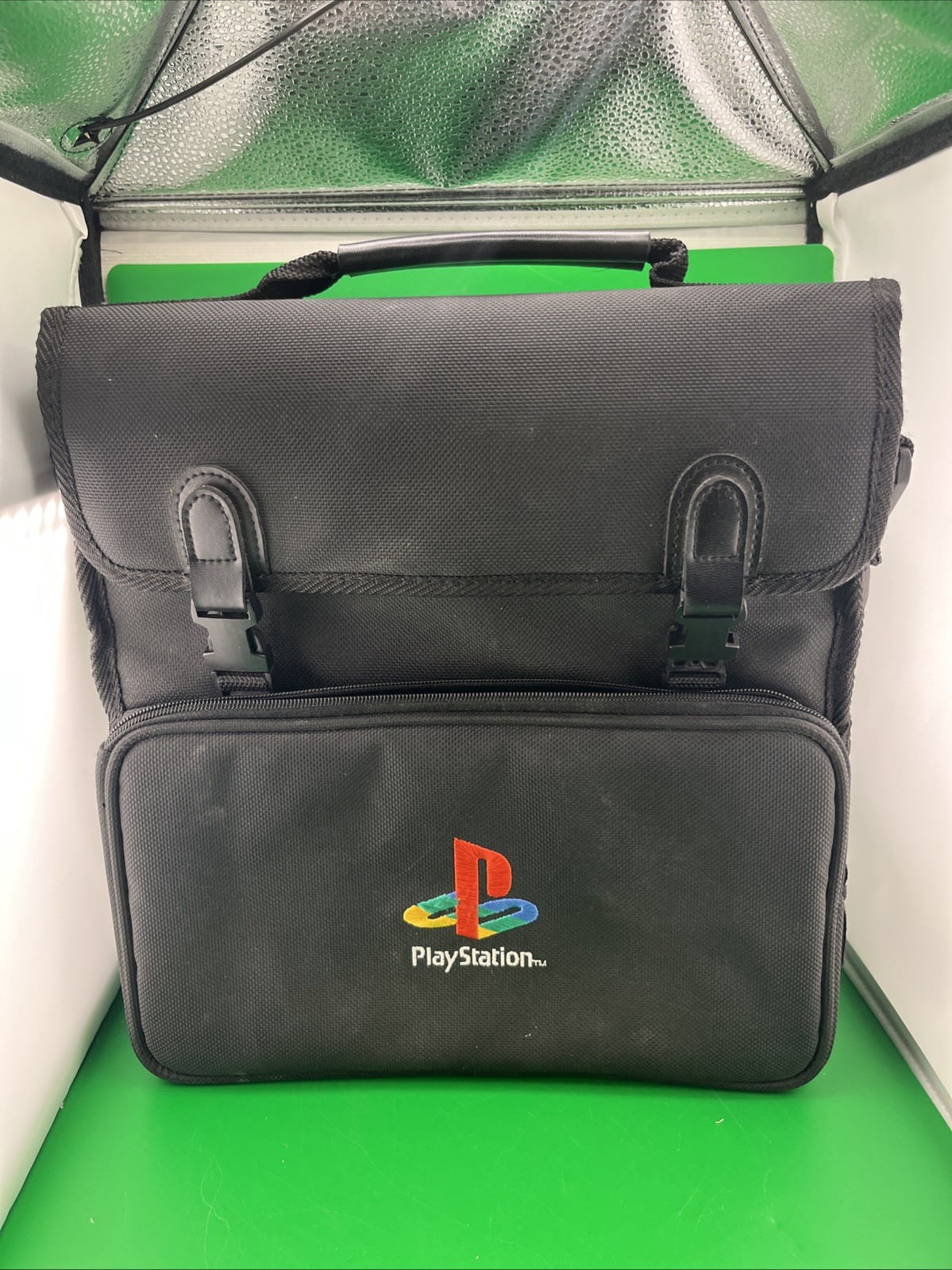 PlayStation 1 black padded bag vtg