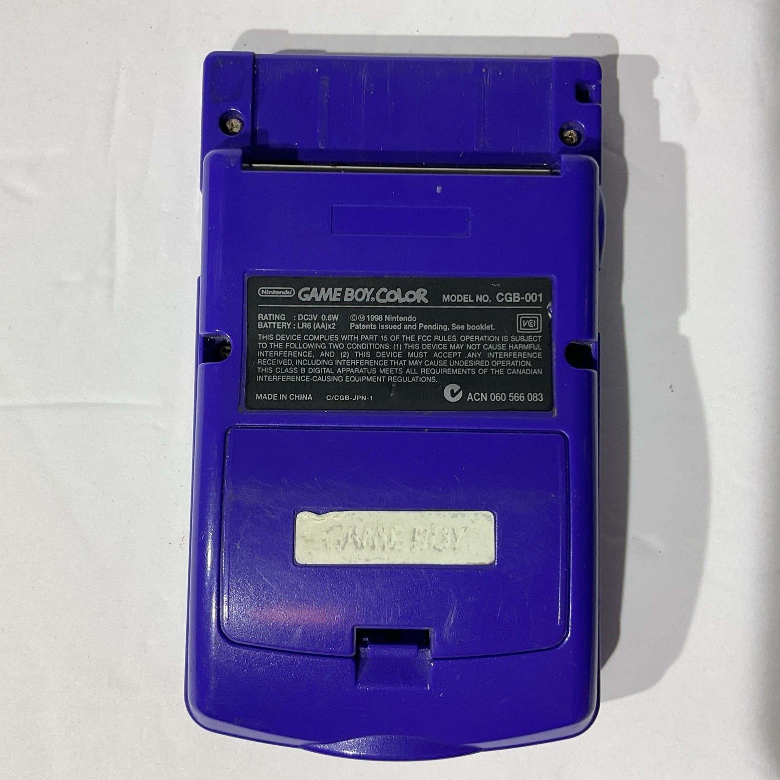 Nintendo Game Boy Color CGB-001 Handheld System Purple w/ Headphone Jack