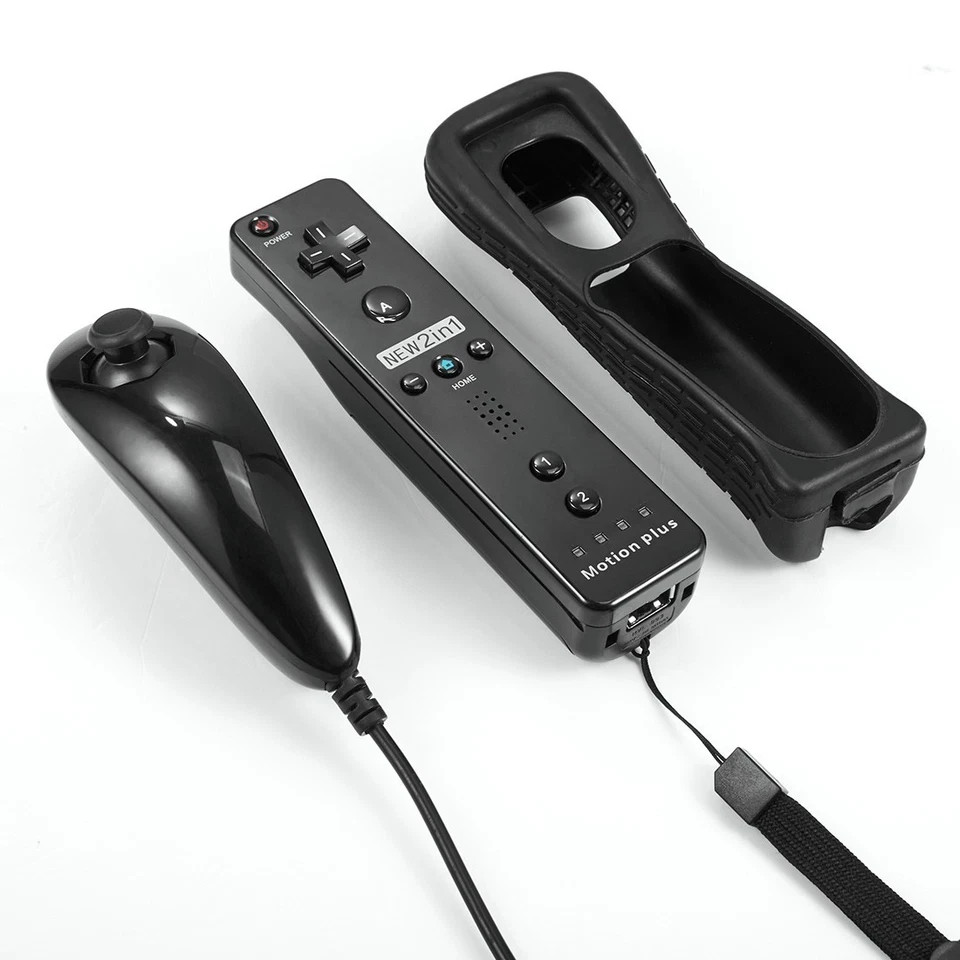2 in 1 Motion Plus Wii Rmote Nunchuck Controller for Nintendo Wii/Wii U Game