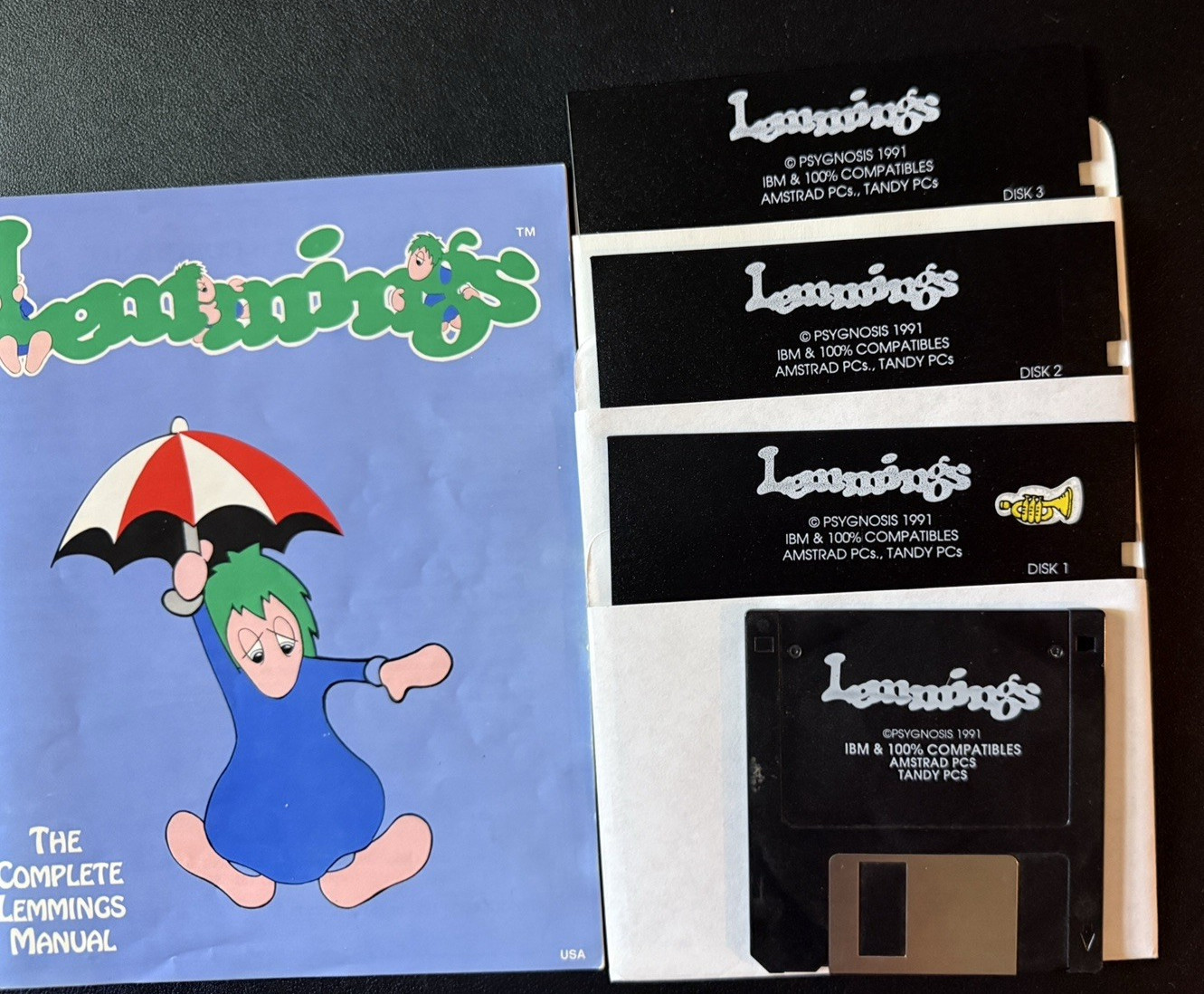1991 Lemmings & Oh No! More Lemmings IBM PC Both 3.5 and 5.25 Discs & Manuals