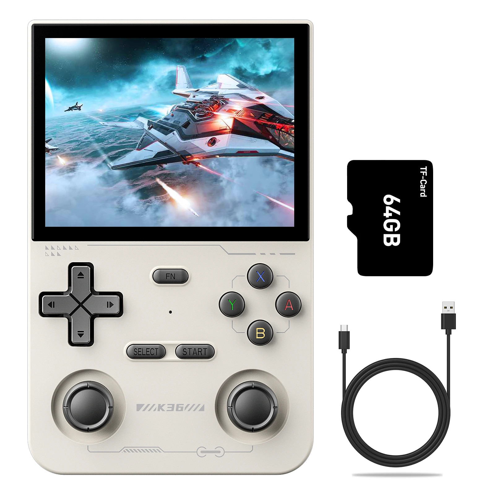 GAMINJA K36 Handheld Game Console 3.5Inch IPS 640×480 Screen Built in 64GB