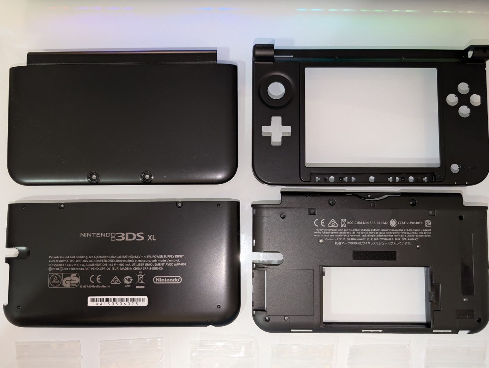 Nintendo 3DS XL Shell Replacement Original OEM Red Black White Restoration Kit