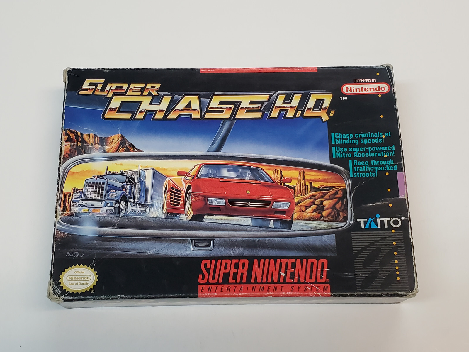 Super Chase HQ H.Q. Super Nintendo Box Only *(No Game,No Manual) *wear