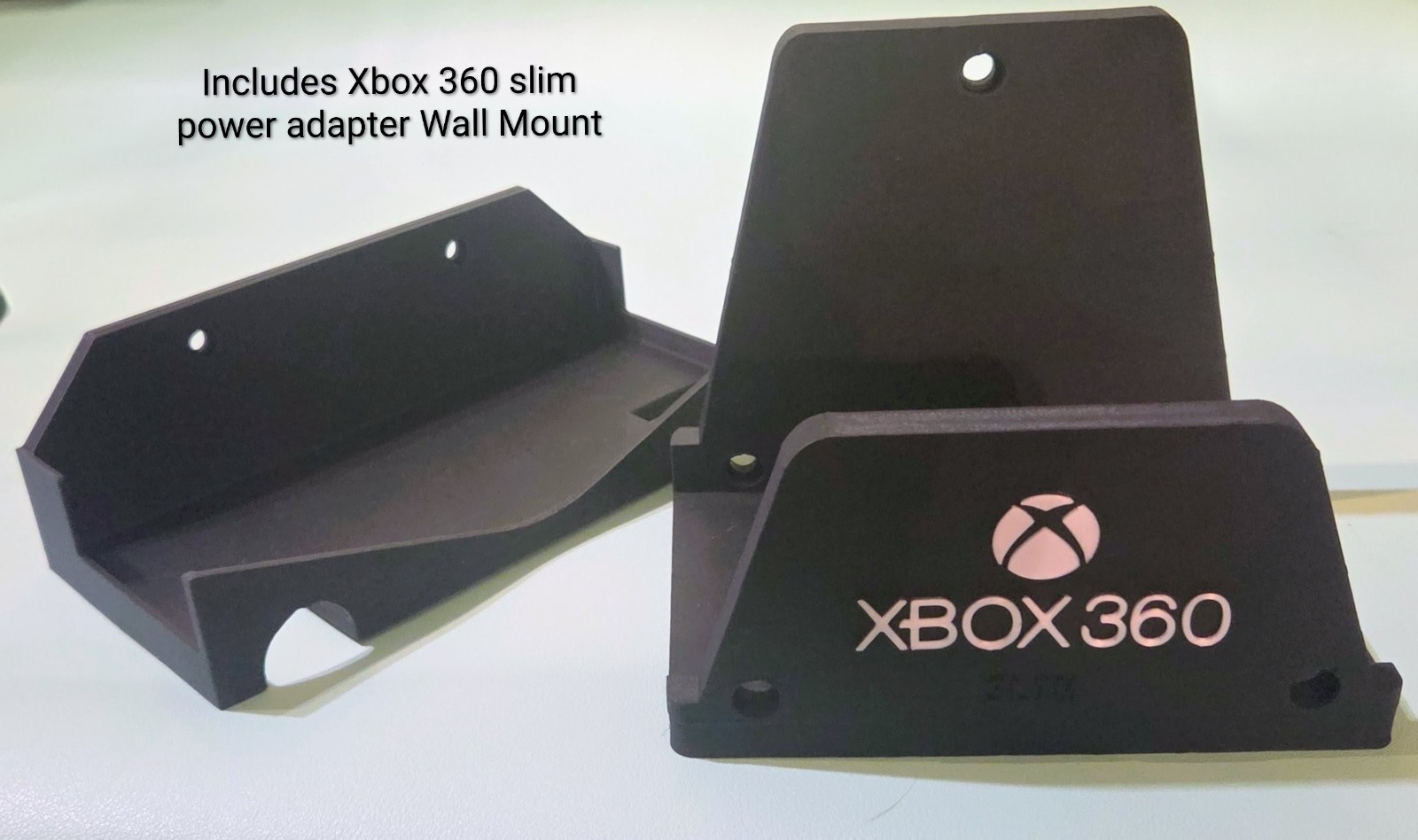 Xbox 360 Slim Wall Mount- w/ Power Adapter Wall Mount- Includes Hardware.