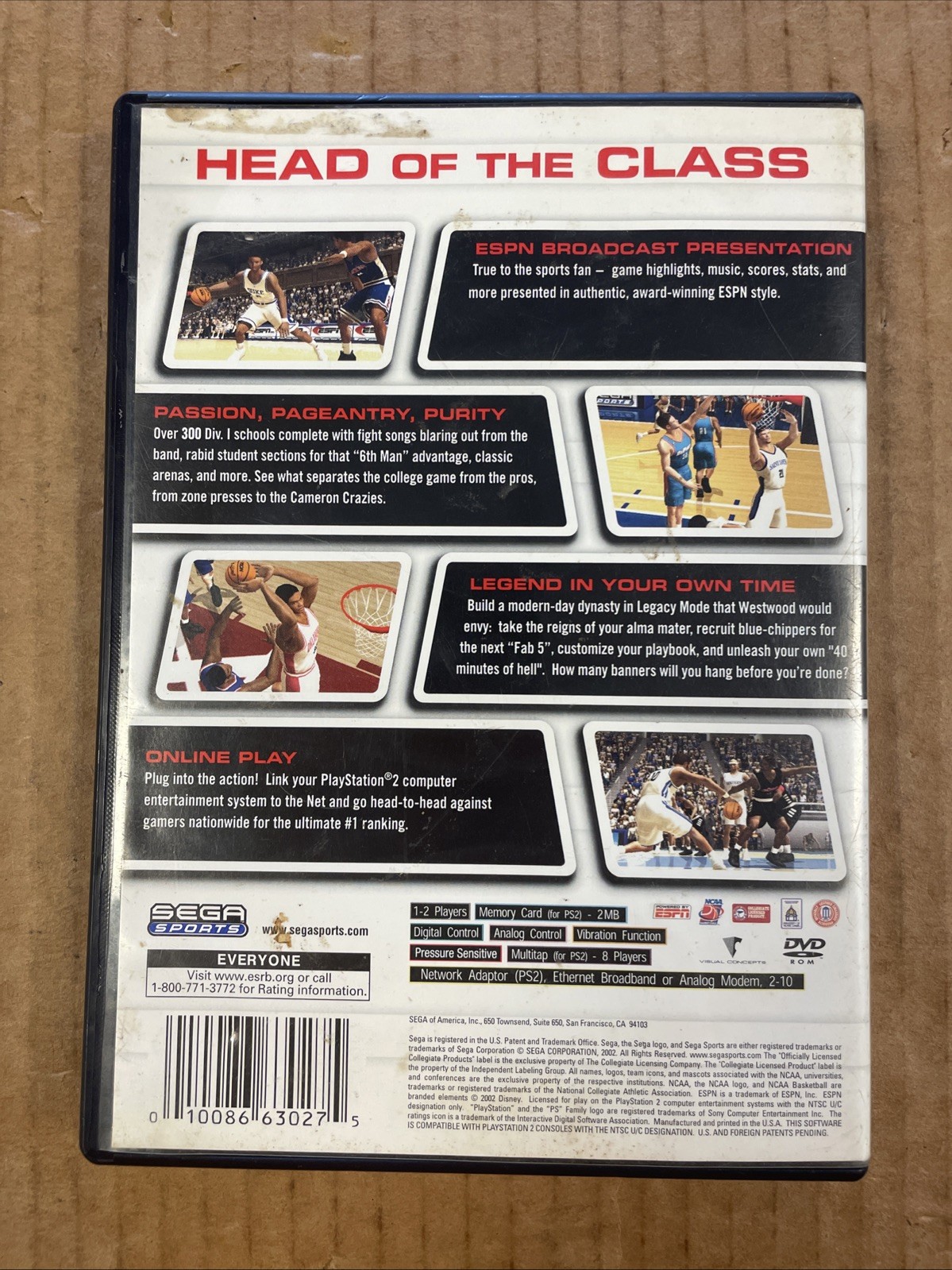 NCAA College Basketball 2K3 (Sony PlayStation 2, 2002) 2003 PS2 W/ Manual