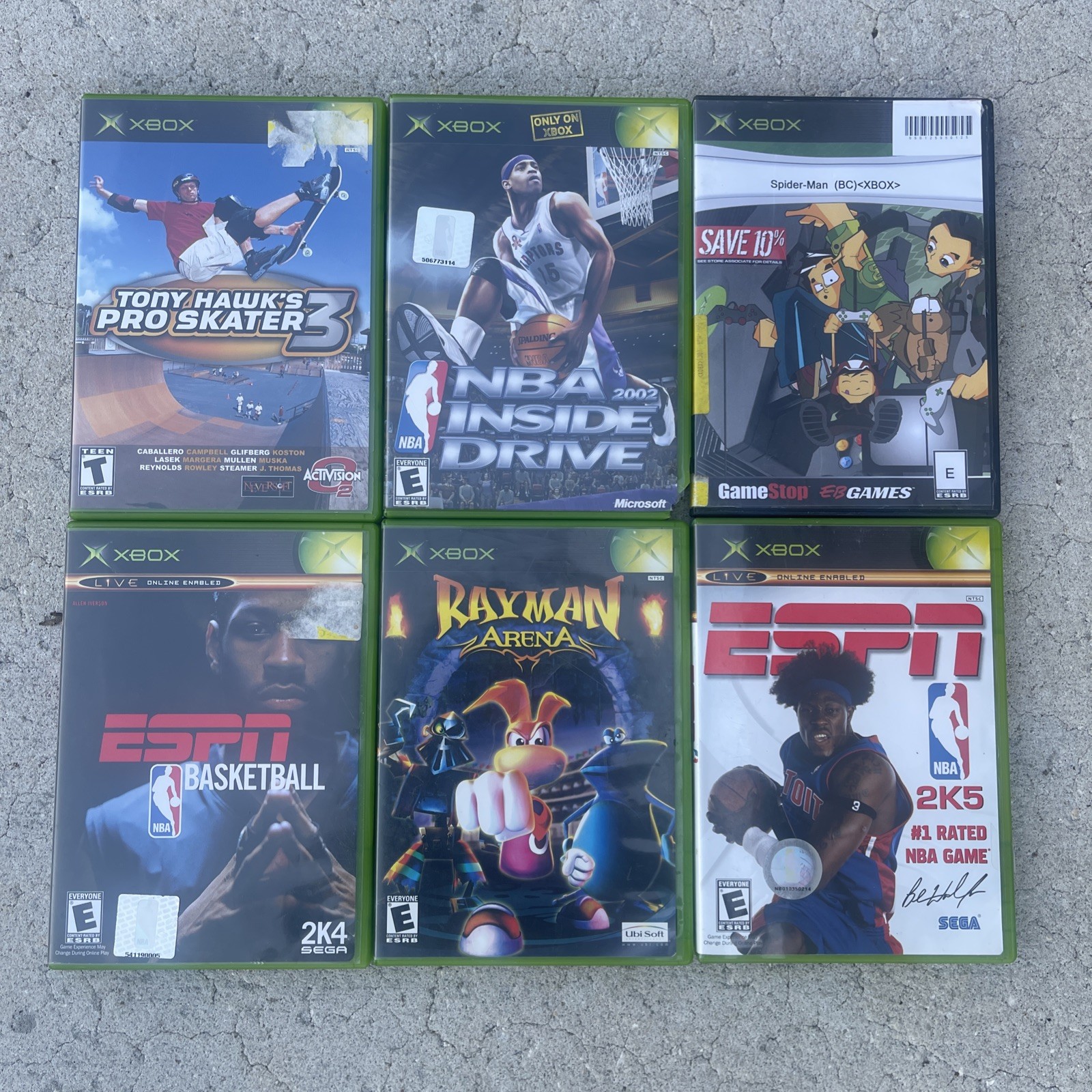 Mixed Lot of 6 Original Xbox Video Games, Sports, Skating, Action