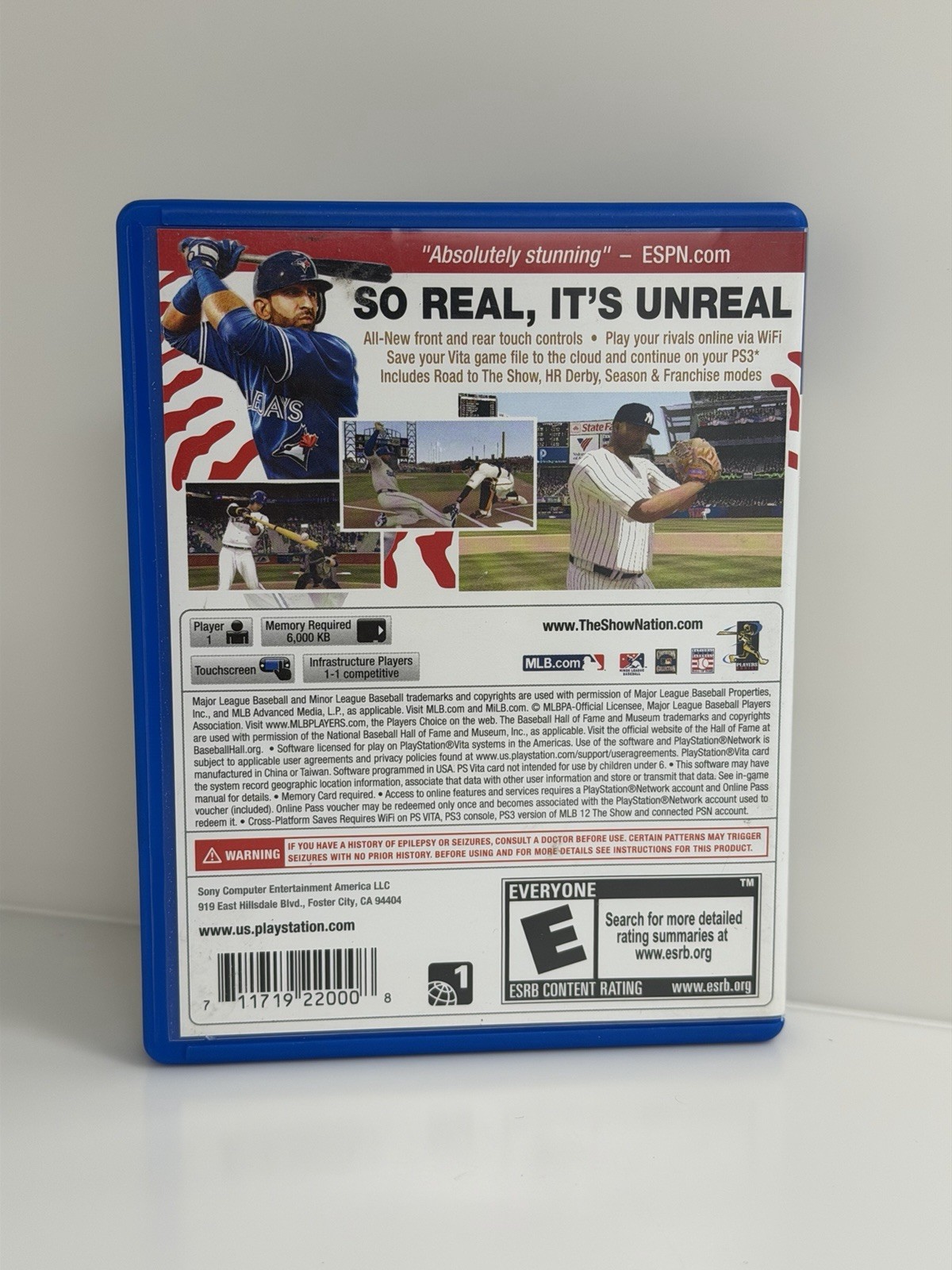 Sony MLB 12 The Show (PS Vita, 2012) Online Play, E, Complete w/ Case