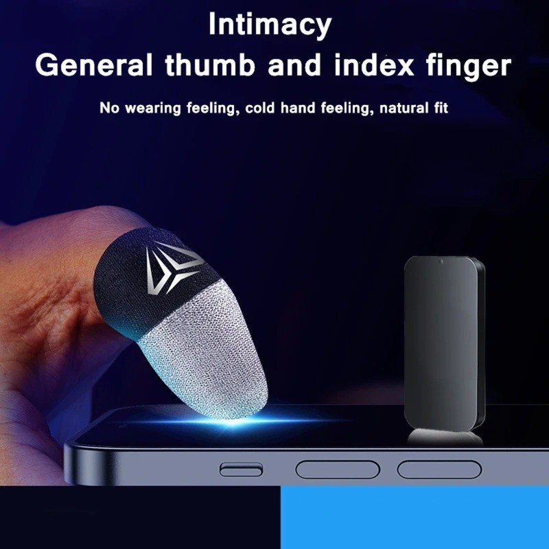 2PCS Gaming Finger Sleeves Sweatproof Anti Slip Touch Screen Gloves Set