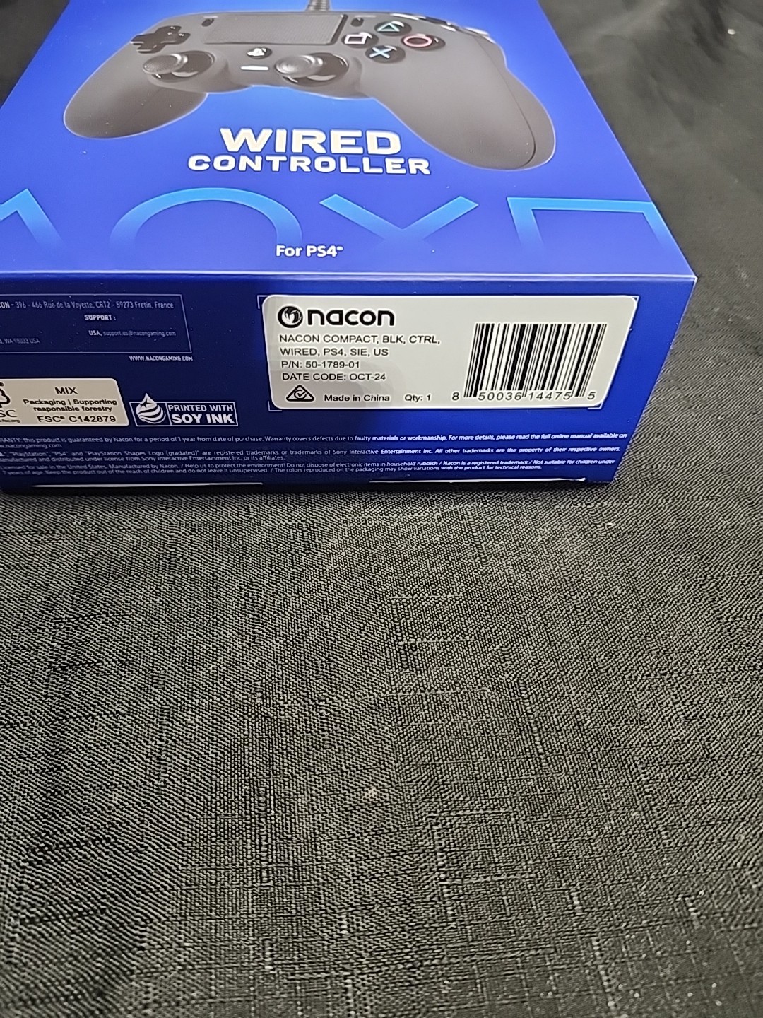 Nacon Wired Controller For PlayStation 4 PS4 and PC, Black Sealed