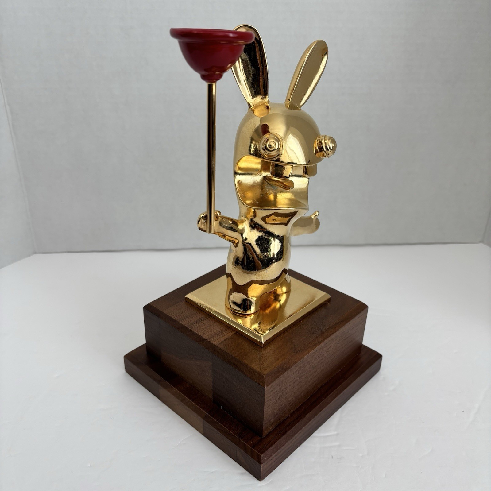 Ubisoft Employee 5 Year Award Raving Rabbids Gold Video Game Statue