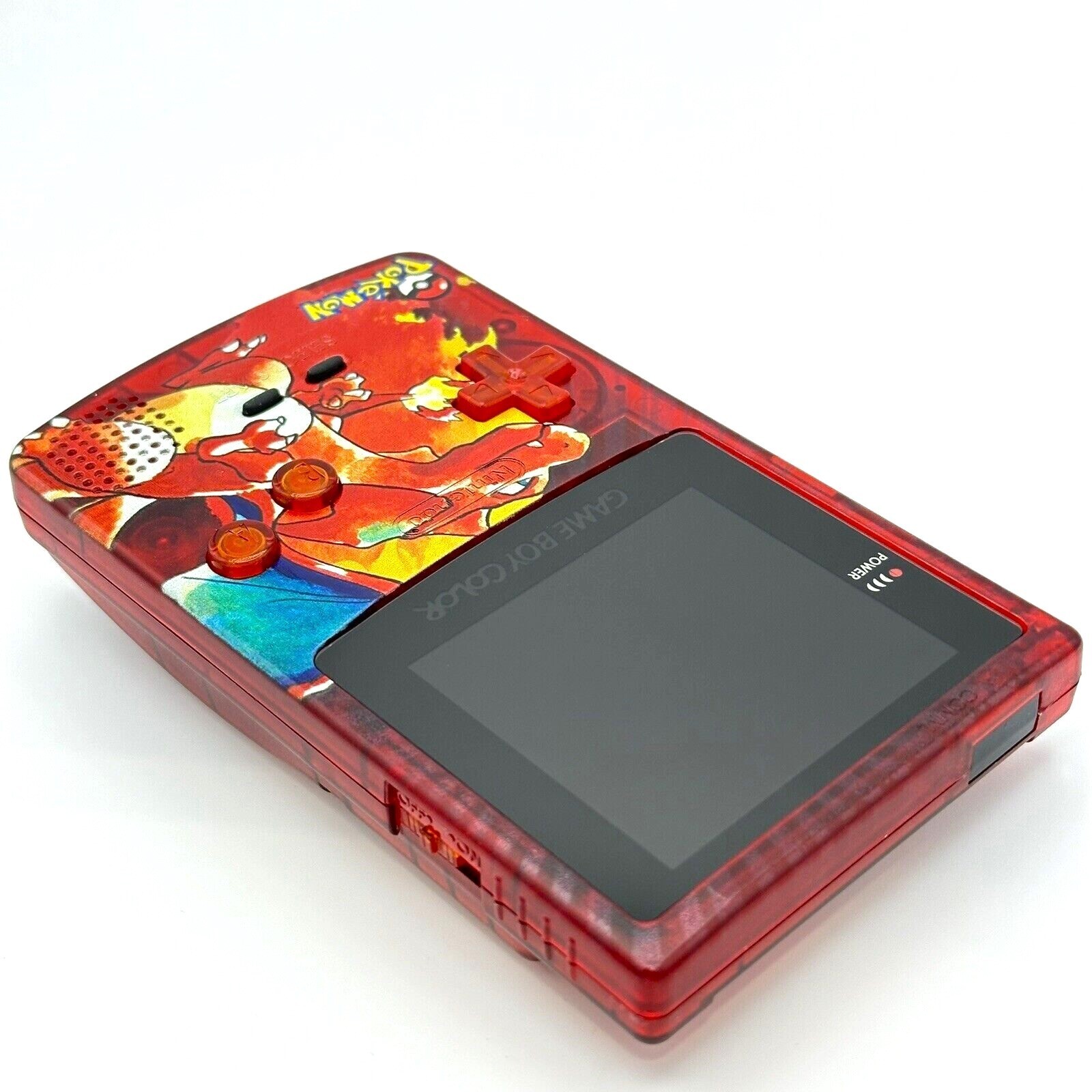Nintendo Game Boy Color GBC IPS Q5 Backlight Mod Pokemon Charizard Red Edition