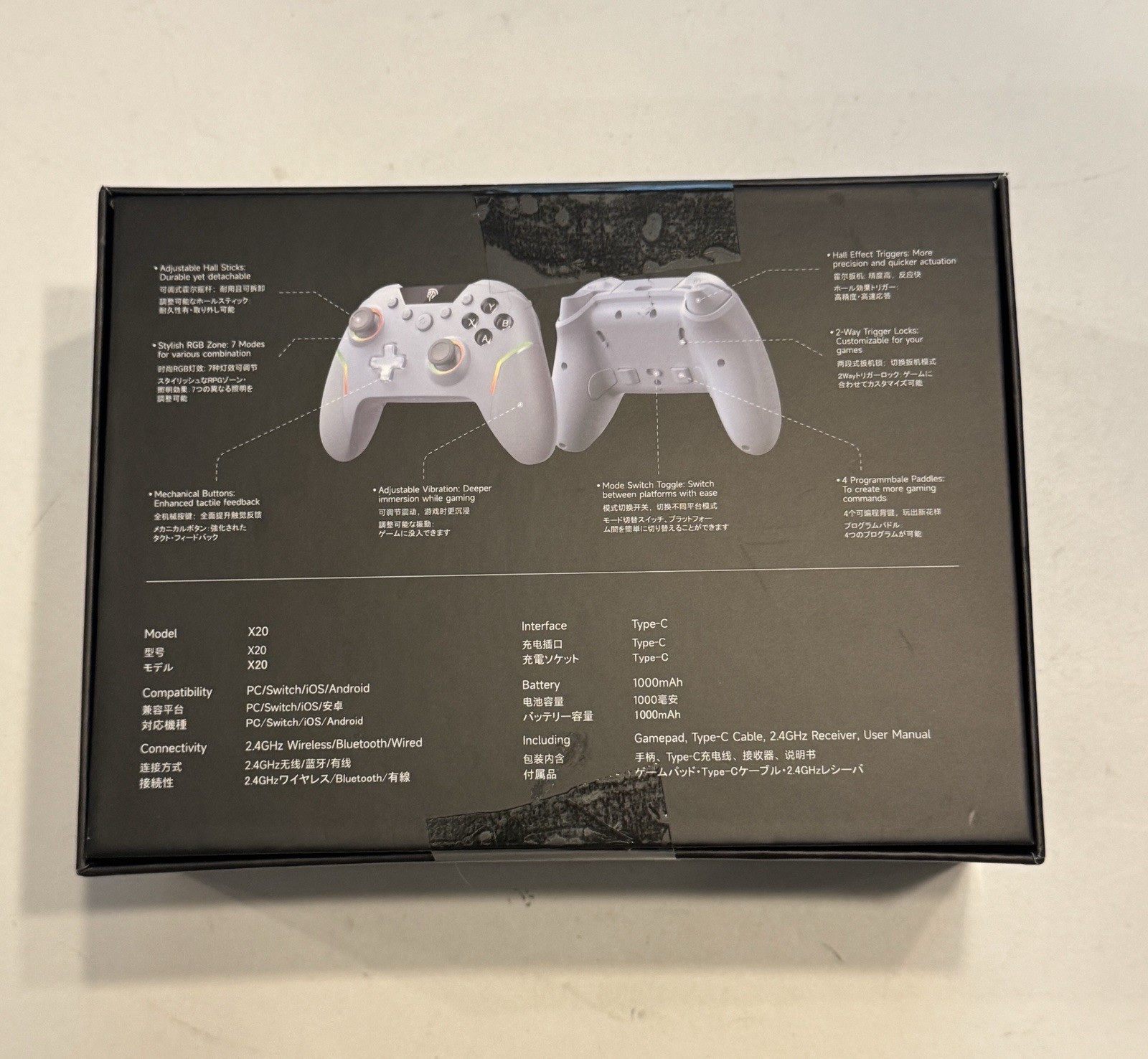 EasySMX X20 RGB Wireless Gaming Controller PC Switch Steam Android Bluetooth