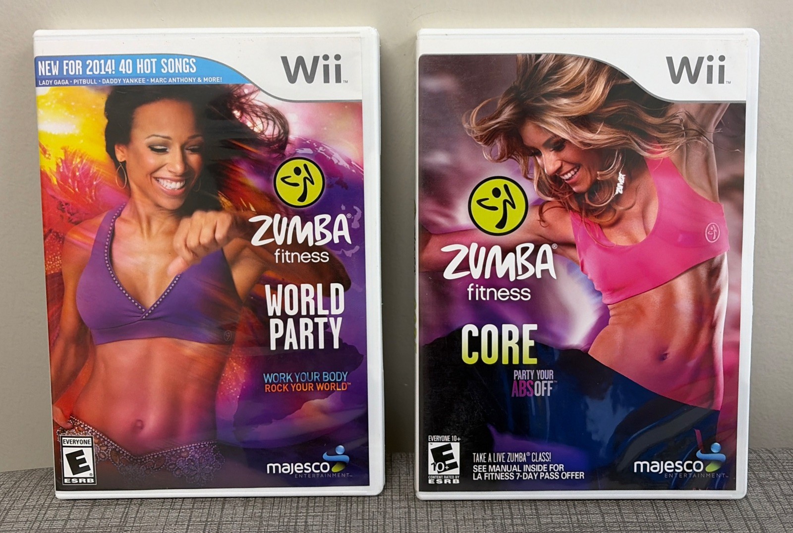 Zumba Fitness Core And Zumba Fitness World Party Nintendo Wii Untested