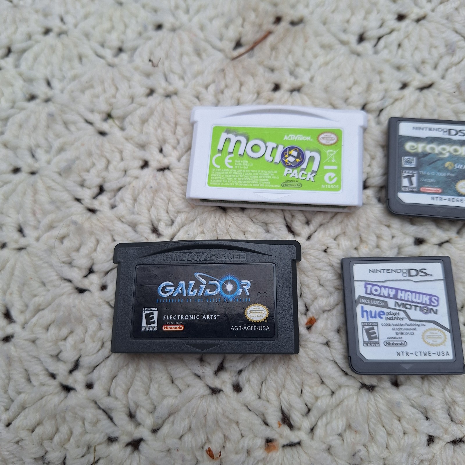 Lot of 5 Nintendo DS GBA Game Lot Eragon Tony Hawk Motion Galidor Monster House