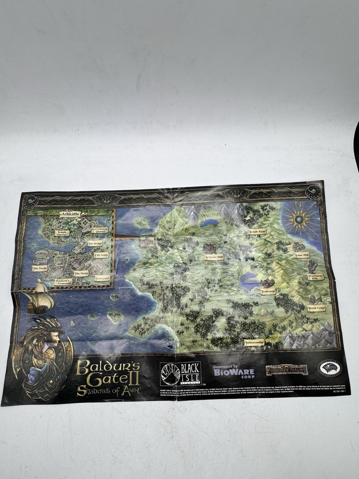 OEM Baldur’s Gate II Shadows of Amn Map Poster ONLY