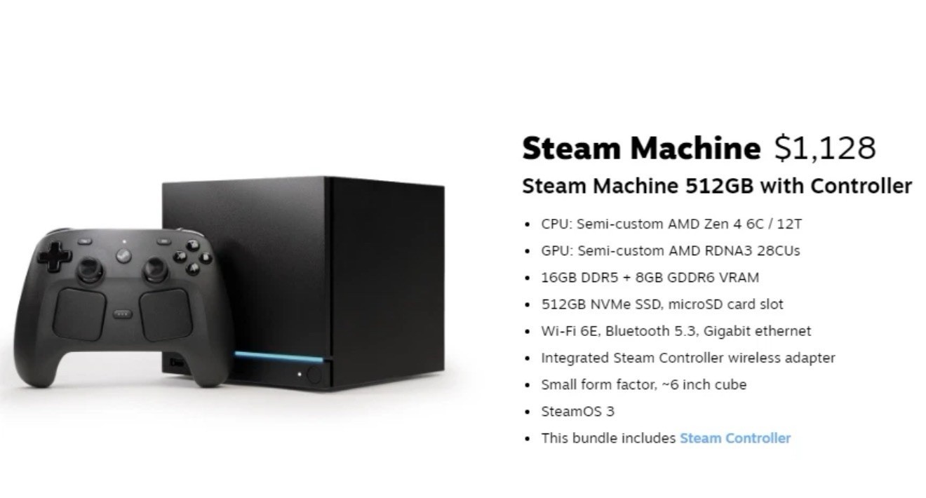 Steam Machine Valve Console 512GB with Controller – PRESALE PC Confirmed