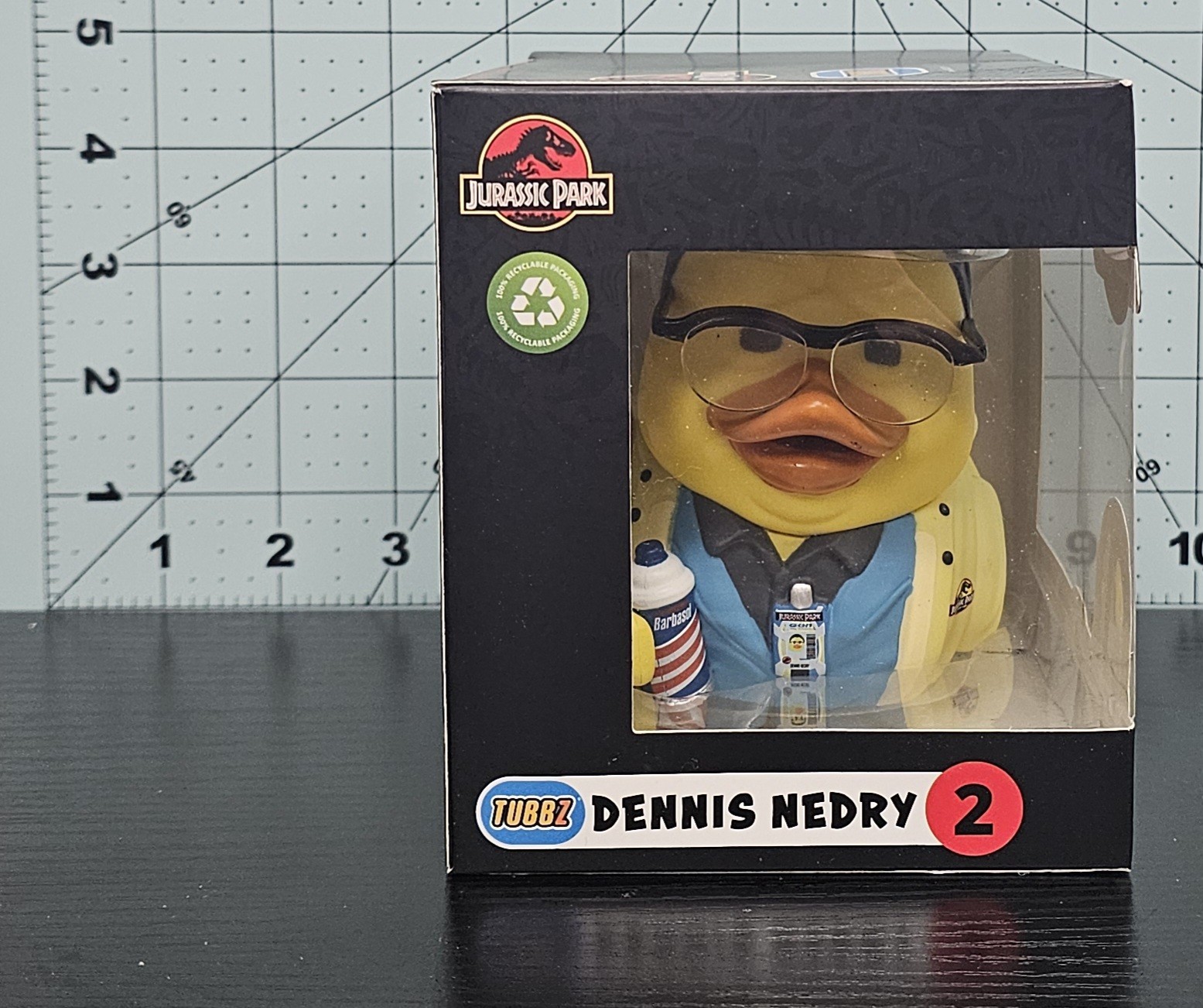 TUBBZ Jurassic Park Dennis Nedry Collectible Duck Figure + Diloposaurus Duck