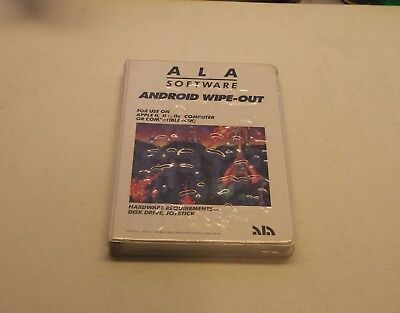 VERY RARE Android Wipe-Out by ALA Software for Apple II+, IIe, IIc, IIGS – NEW