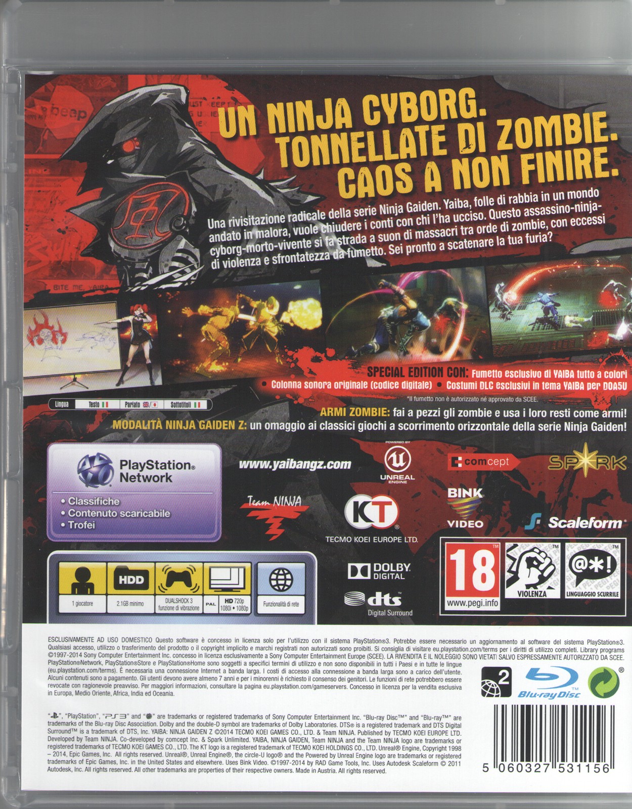 Yaiba Ninja Gaiden Z: Special Edition for PlayStation 3